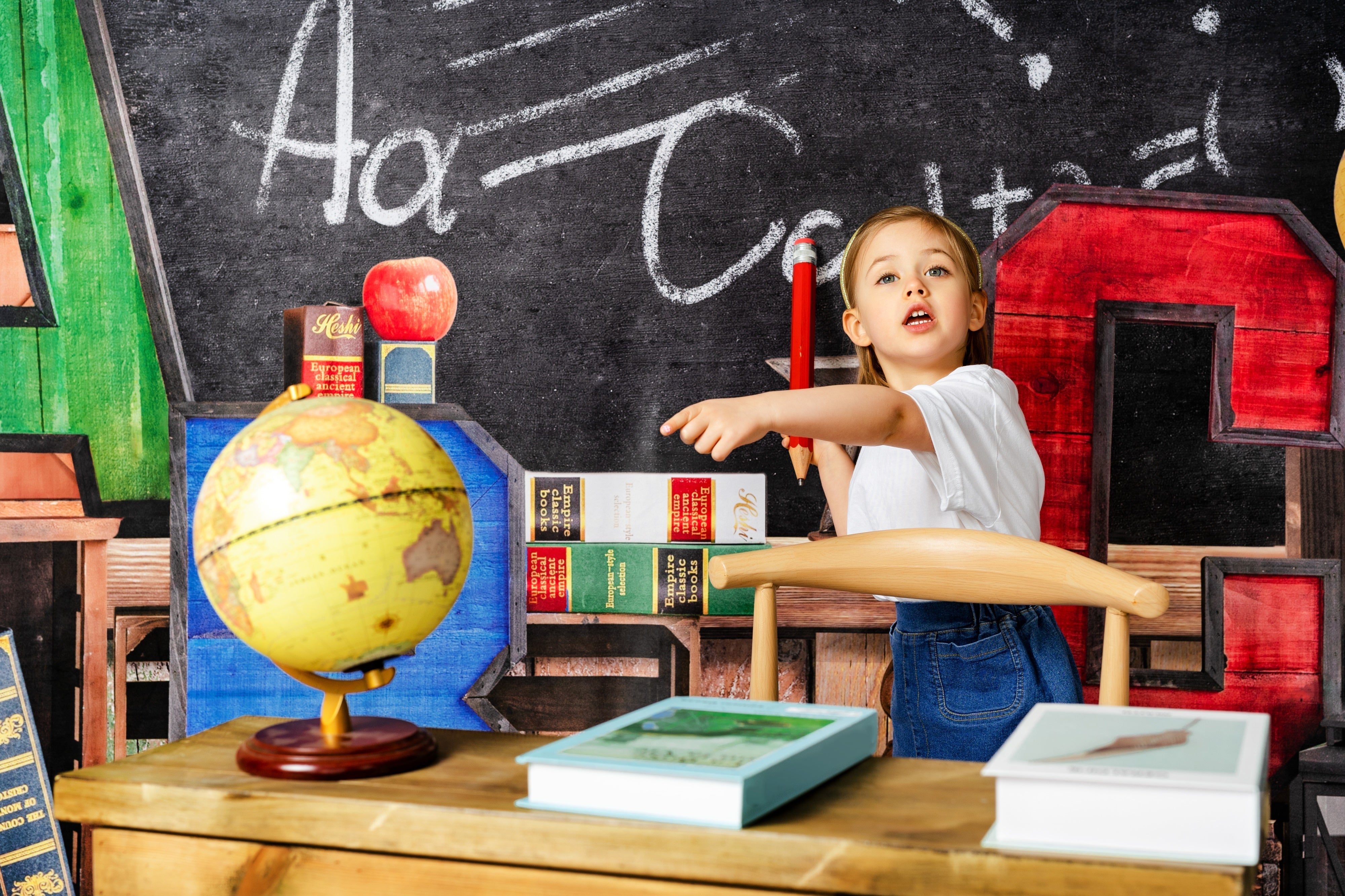 Kate Back to School Summer Blackboard Colorful ABC Fleece Backdrop -UK