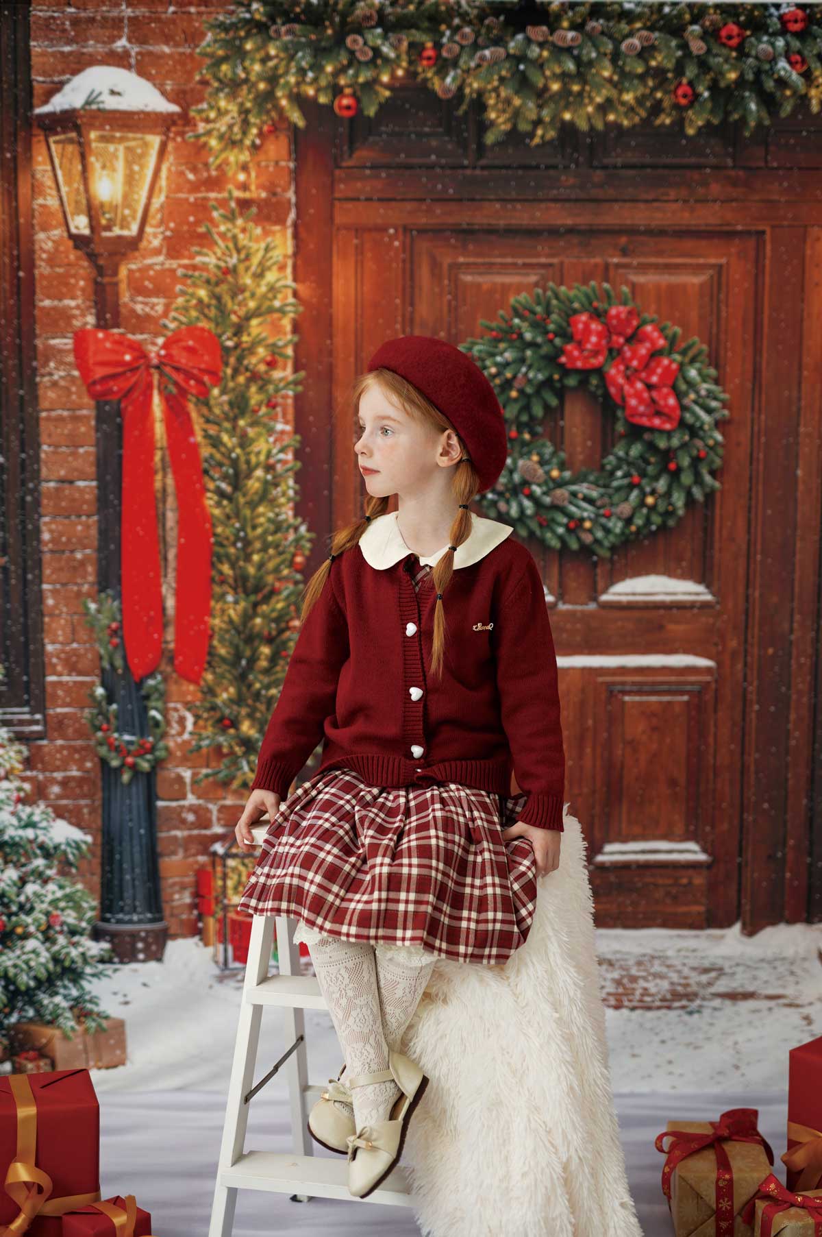 Lightning Deals Kate Christmas Tree Doorway Snowy Backdrop Designed by Emetselch -UK