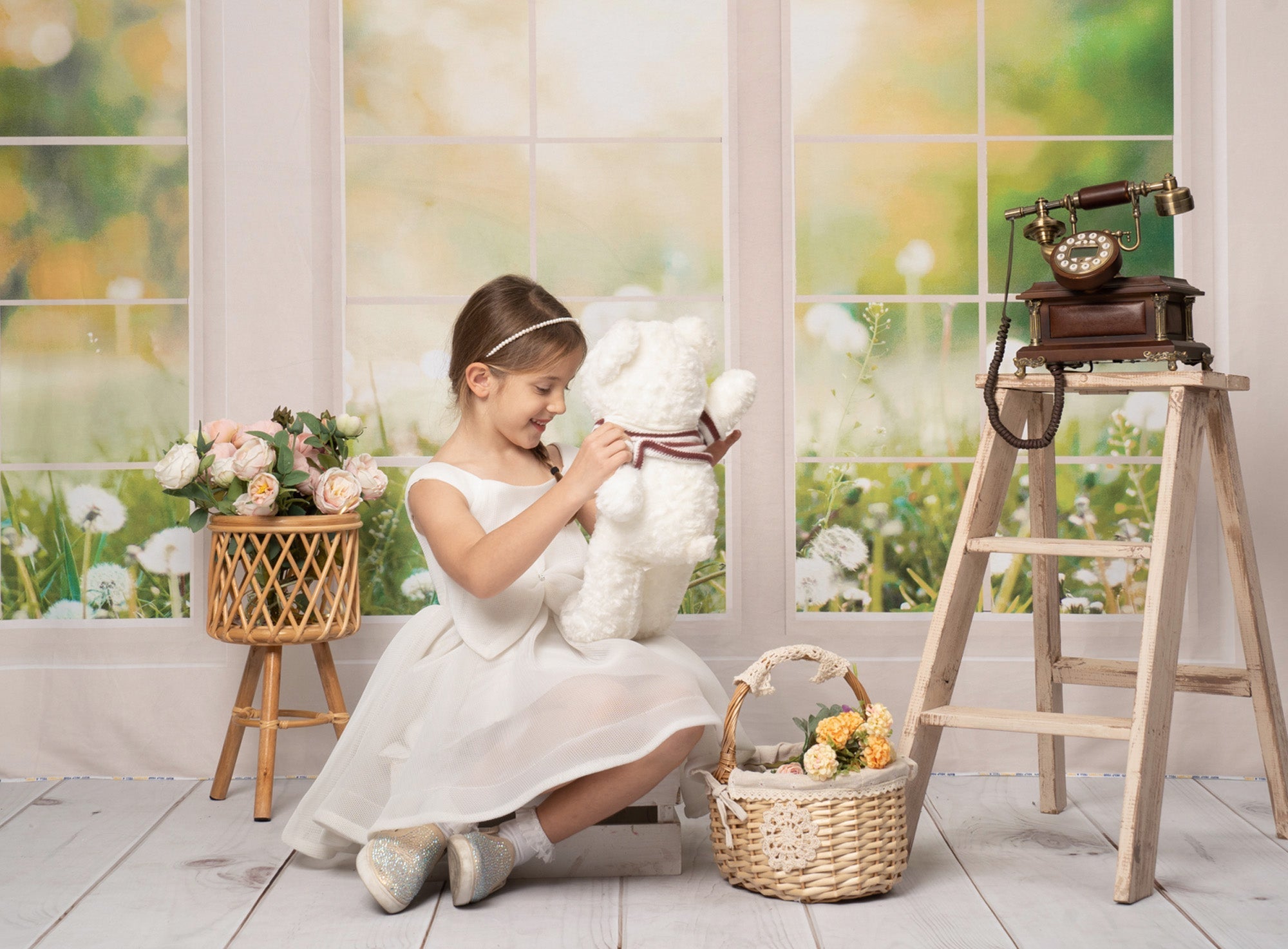 Kate Window Fleece Backdrop Spring Summer Garden Designed by Emetselch -UK