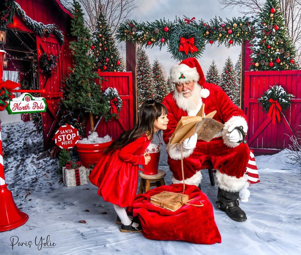 Lightning Deals Kate Christmas Red Barn Snow Lane Forest Gate Room Set -UK