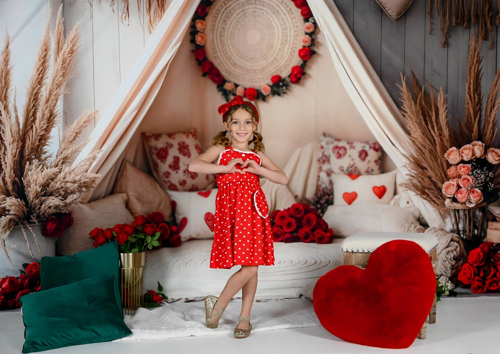 Kate Spring Valentine Boho Romantic Floral Tent Backdrop Designed by Emetselch -UK