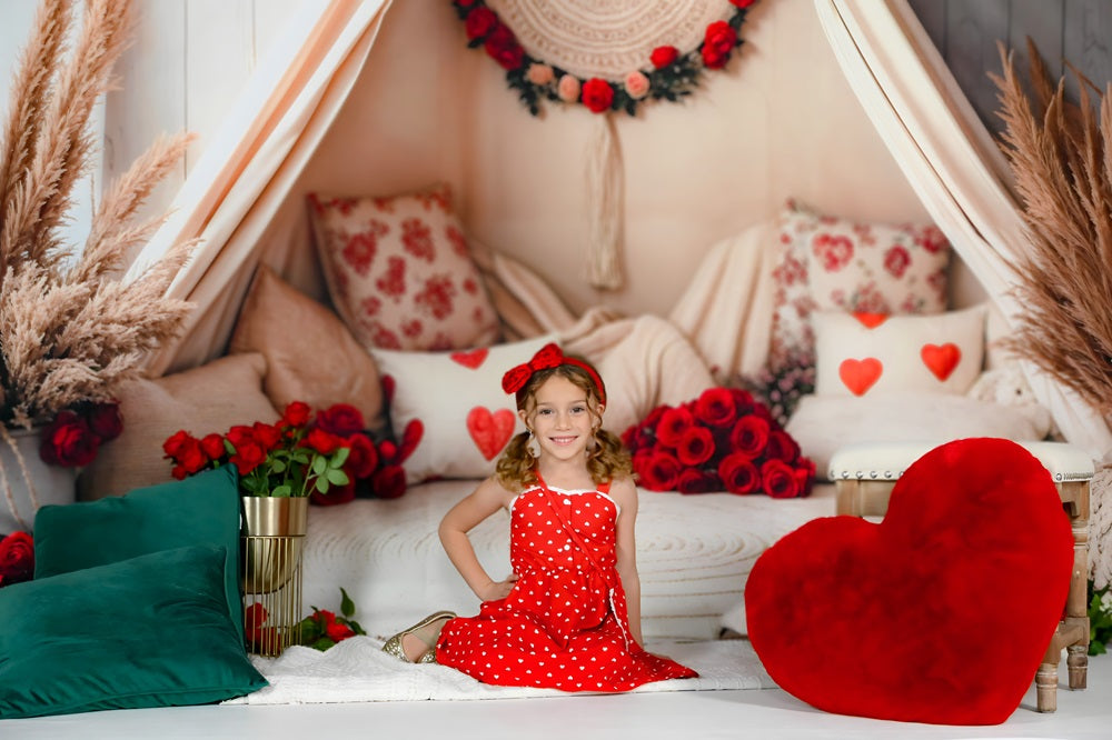 Kate Spring Valentine Boho Romantic Floral Tent Backdrop Designed by Emetselch -UK