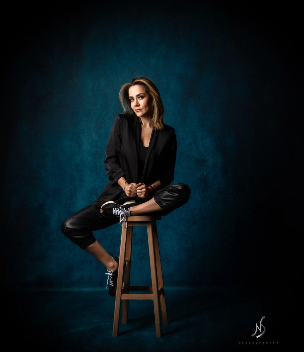 Kate Abstract Blue Fine Art Backdrop for Photography -UK