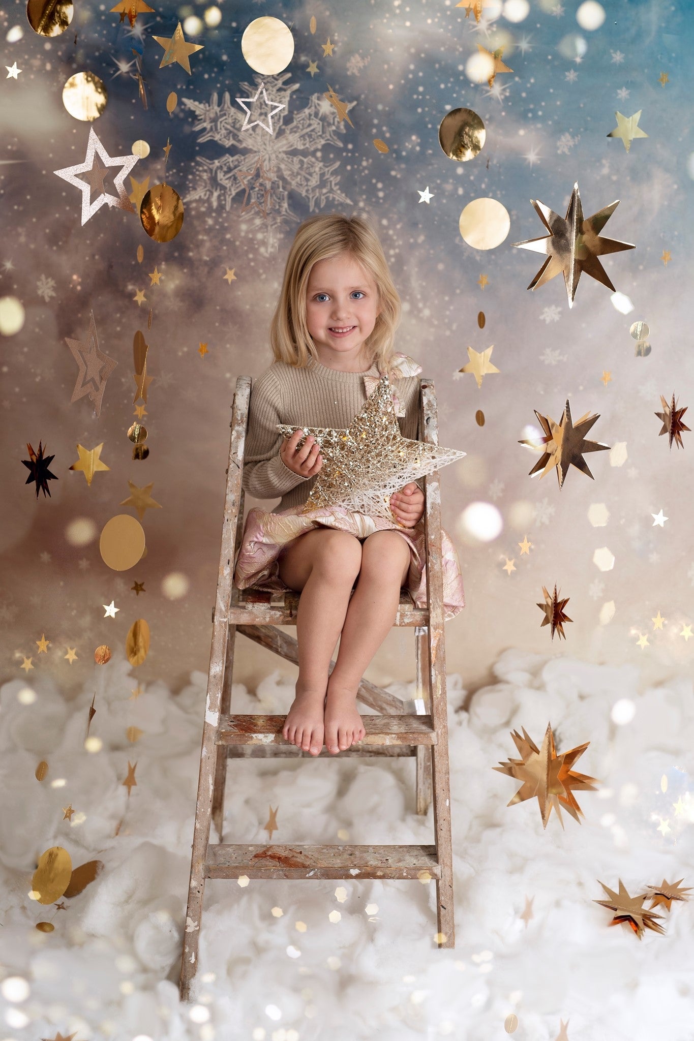 Kate Christmas Snowflake Bokeh Backdrop for Photography