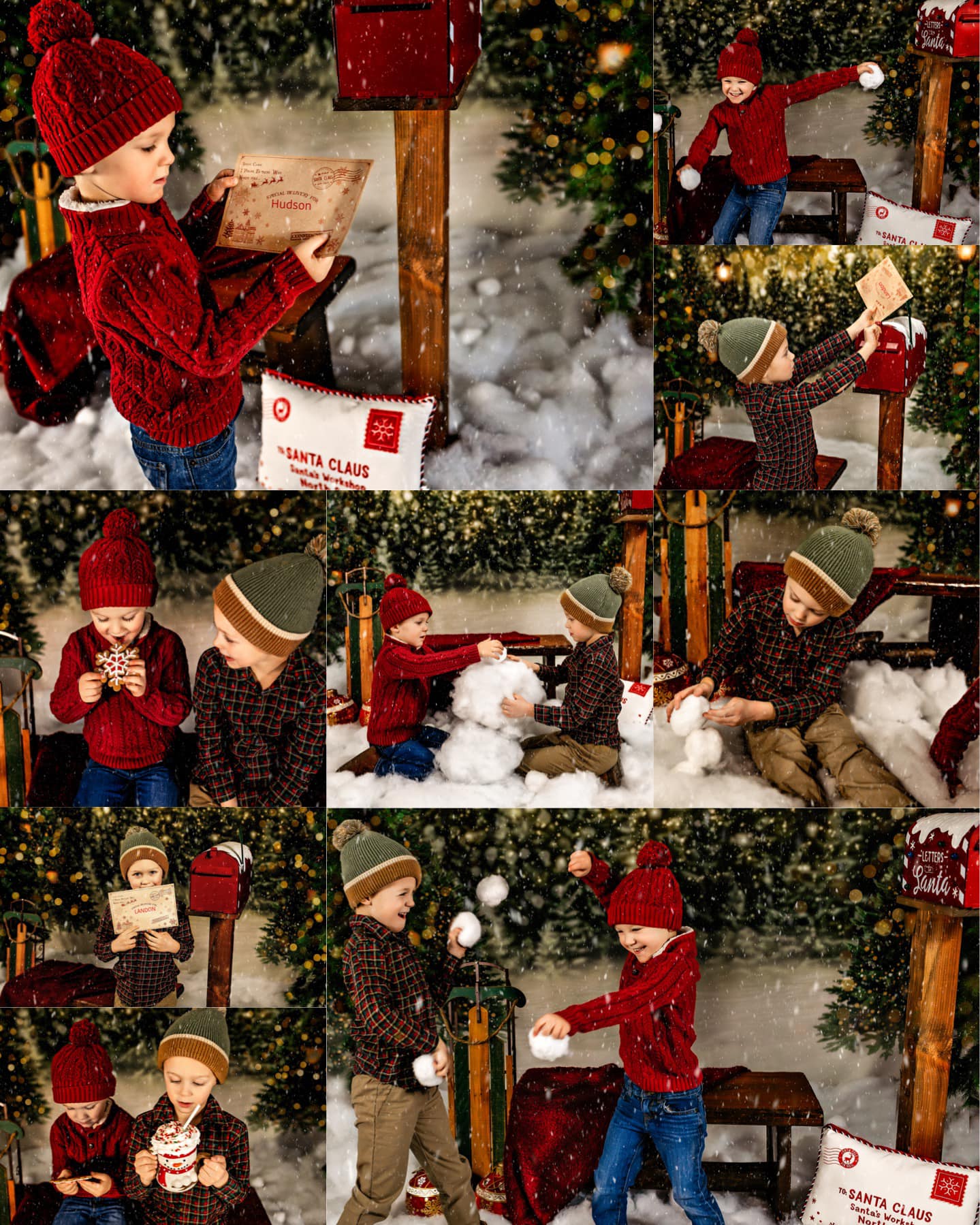 Kate Christmas Snow Forest Lights Backdrop for Photography -UK