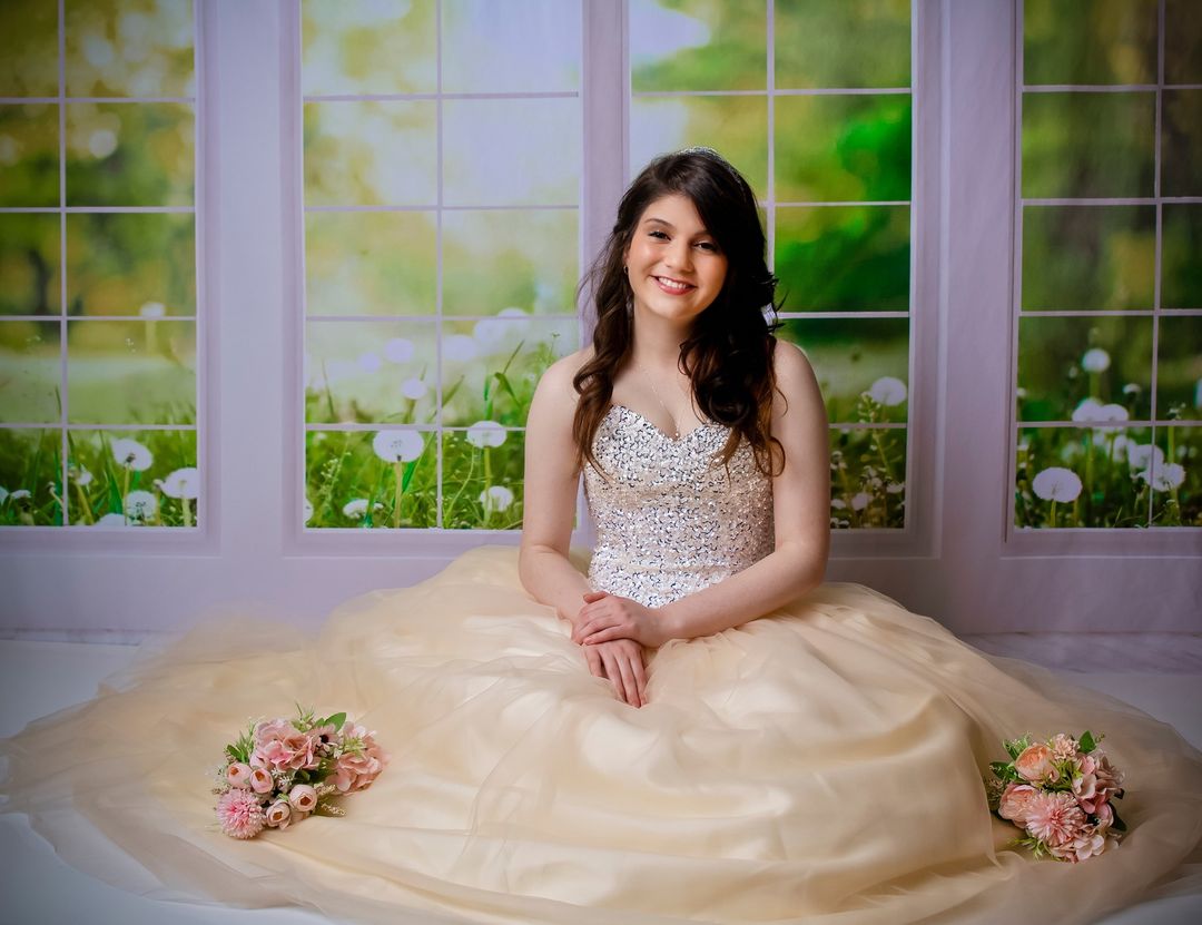 Kate Window Fleece Backdrop Spring Summer Garden Designed by Emetselch -UK