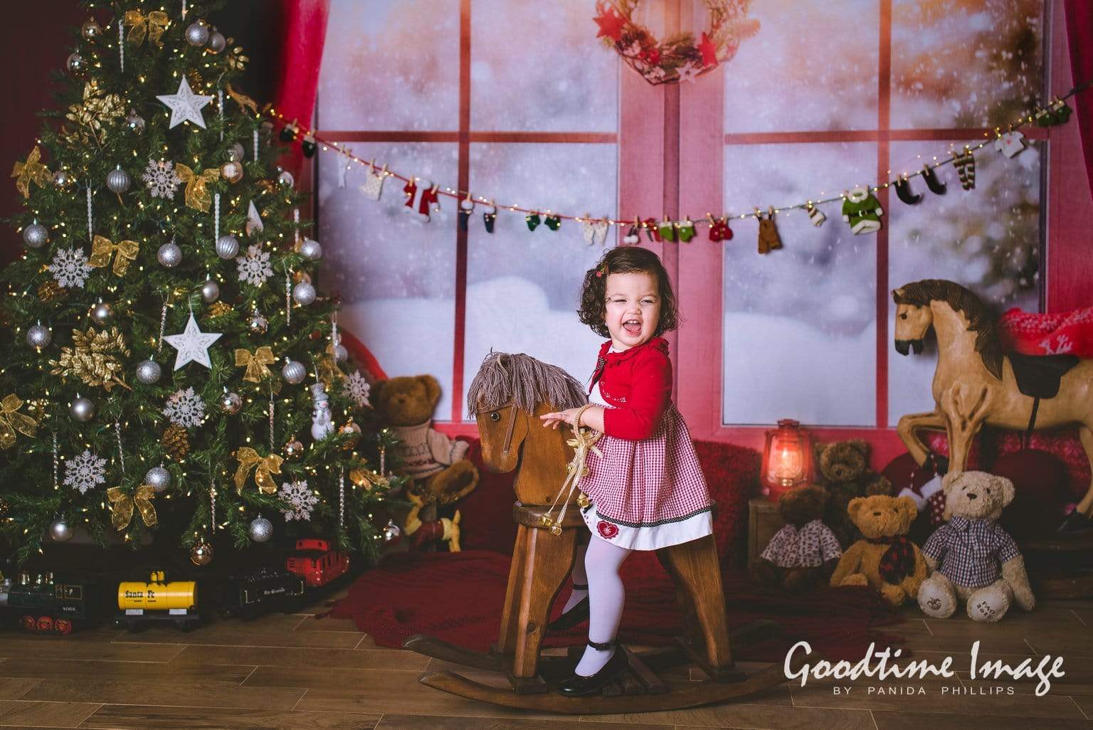 Kate Christmas Snow And Sunshine Outside Window Backdrops for Photography -UK