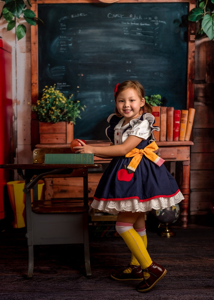 Kate Back to School Red Locker Blackboard Backdrop Designed by Emetselch -UK