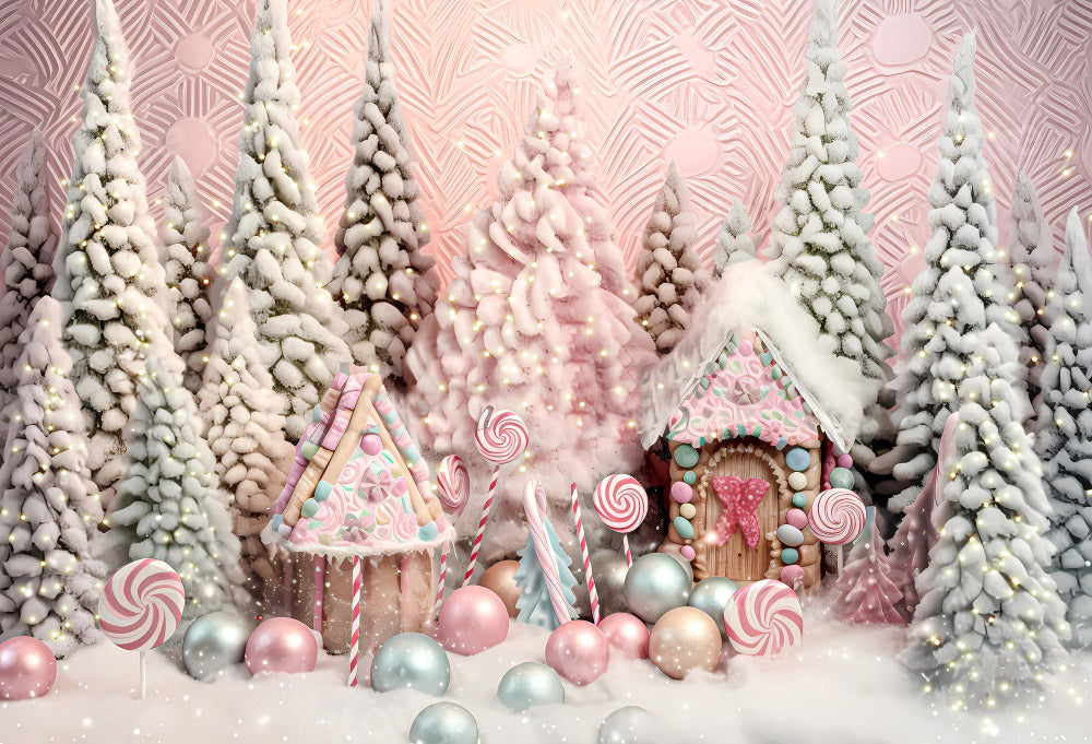Kate Christmas Tree House Wonderland Backdrop for Photography -UK