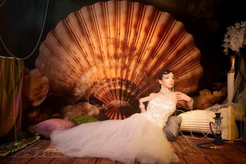 Kate Summer Giant Seashell Floral Backdrop Designed by Patty Robert -UK