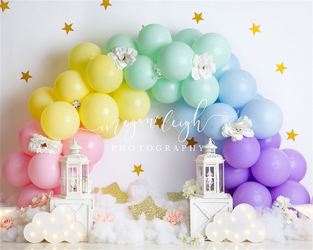 Lightning Deals Kate Dream Balloon Rainbow Backdrop Designed by Megan Leigh Photography -UK
