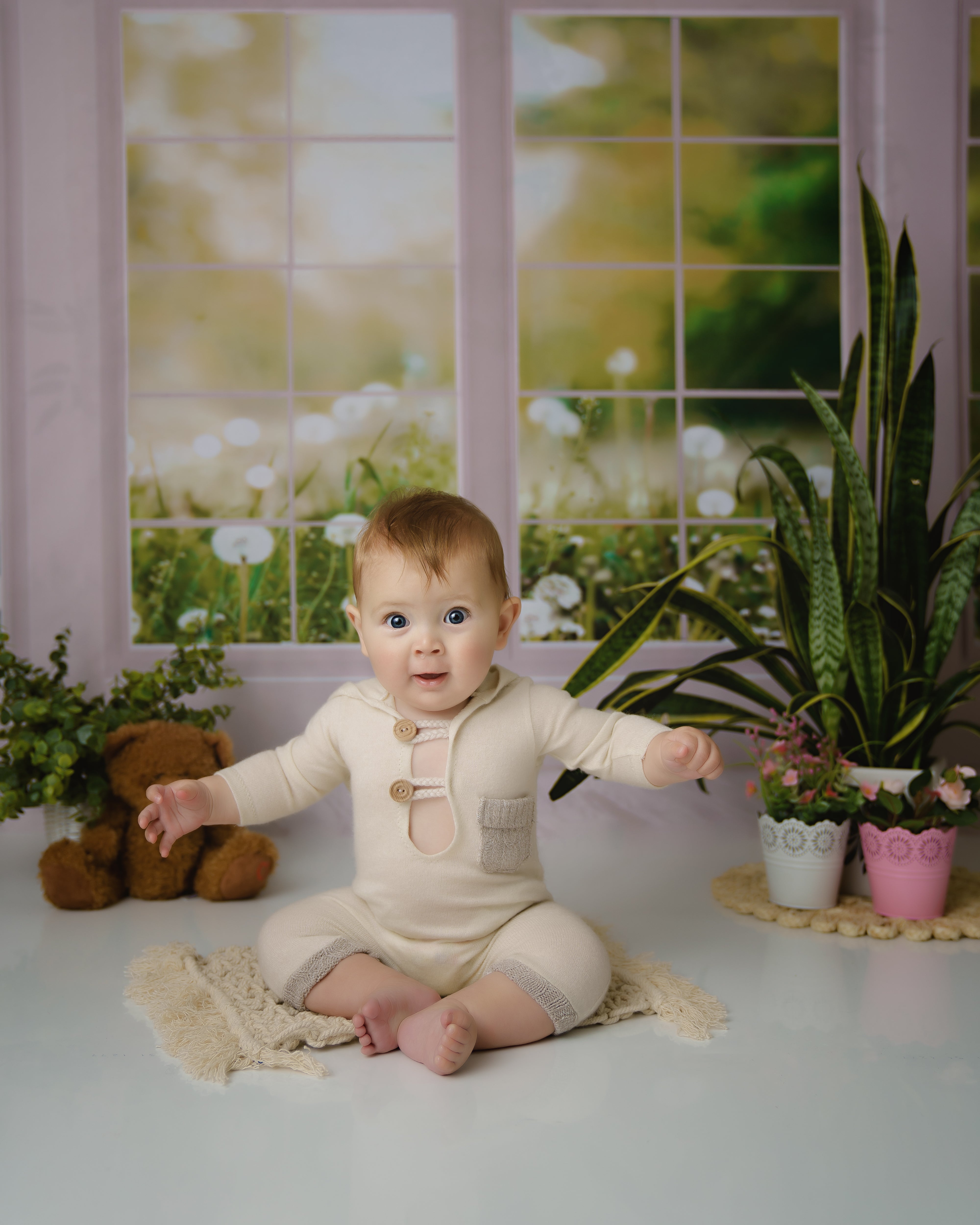 Kate Window Fleece Backdrop Spring Summer Garden Designed by Emetselch -UK