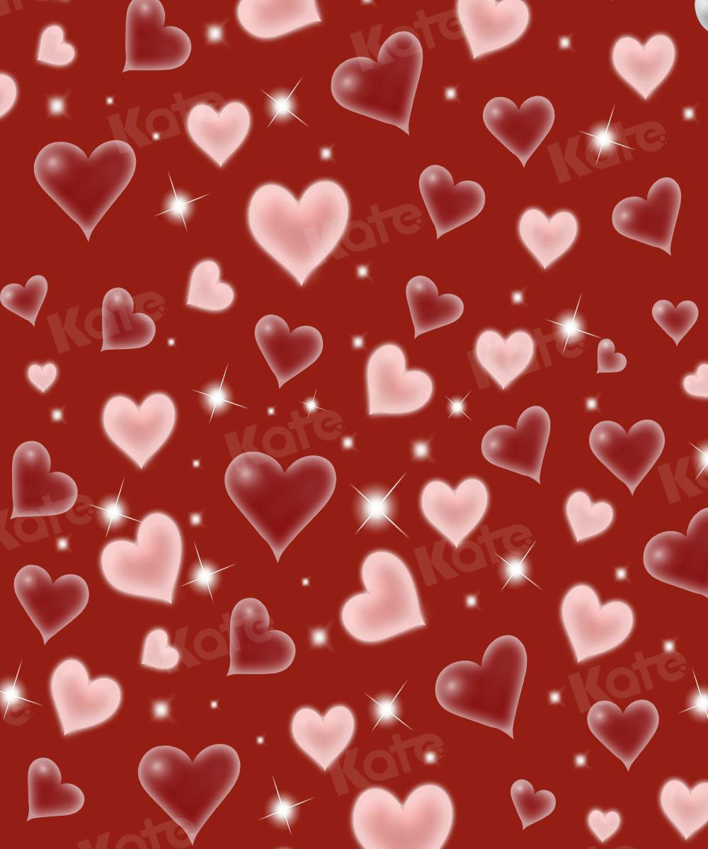 Kate 90s Valentine's Day Red Sweet Heart Love Backdrop for Photography