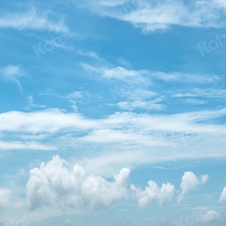 Kate Scenery Blue Sky Summer White Clouds Backdrop Designed by Kate Image -UK