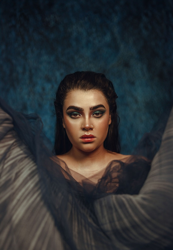 Kate Dark Blue Abstract Textured Photo Backdrops -UK