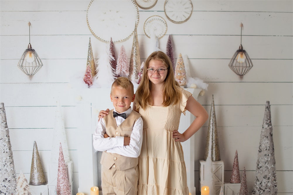 Kate Pink and Gold Boho Christmas Photo Kit Photography Backdrops&Props Themed Bundle -UK