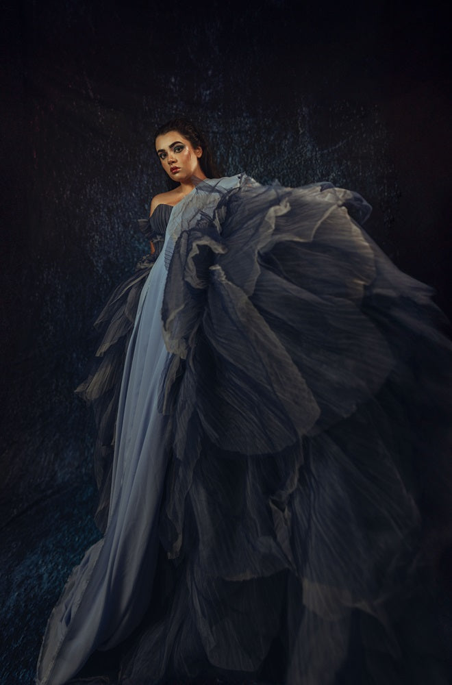 Kate Dark Blue Abstract Textured Photo Backdrops -UK