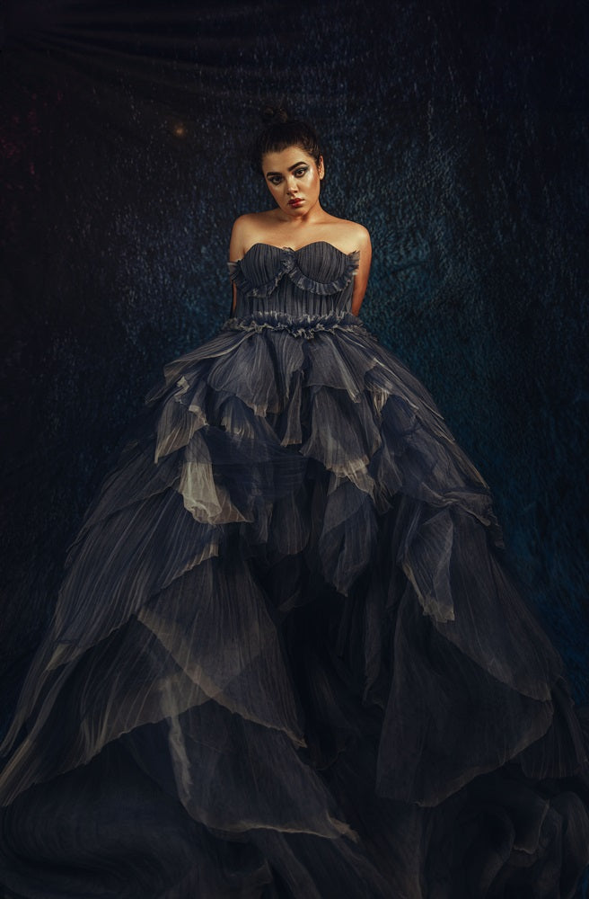 Kate Dark Blue Abstract Textured Photo Backdrops -UK