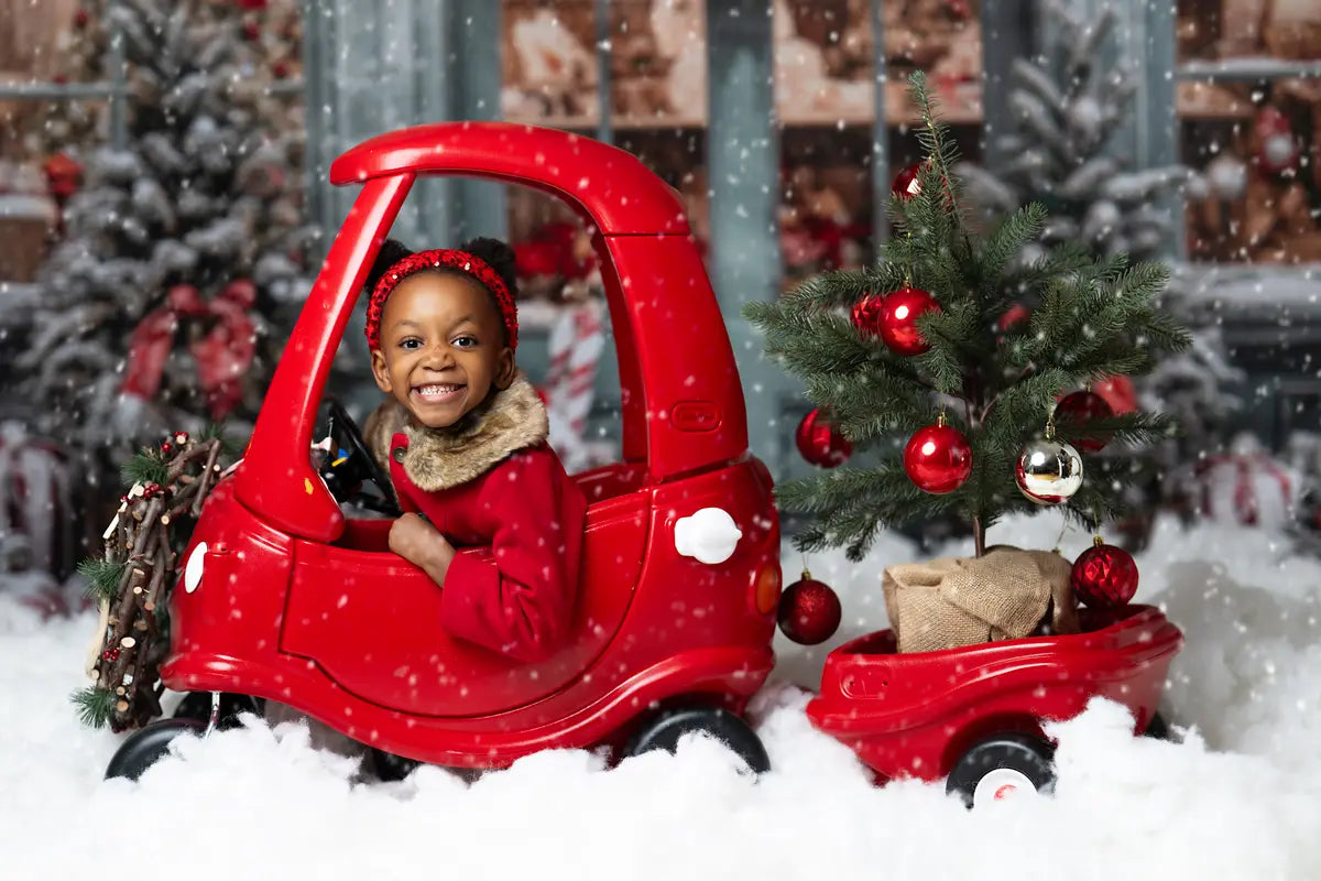 Kate Christmas Gift Store in Snow Fleece Backdrop for Photography -UK