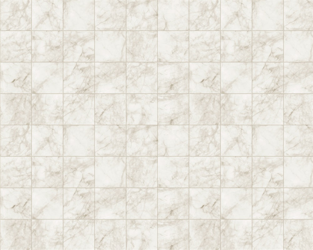 Kate White Marbled Tile Rubber Floor Mat -UK