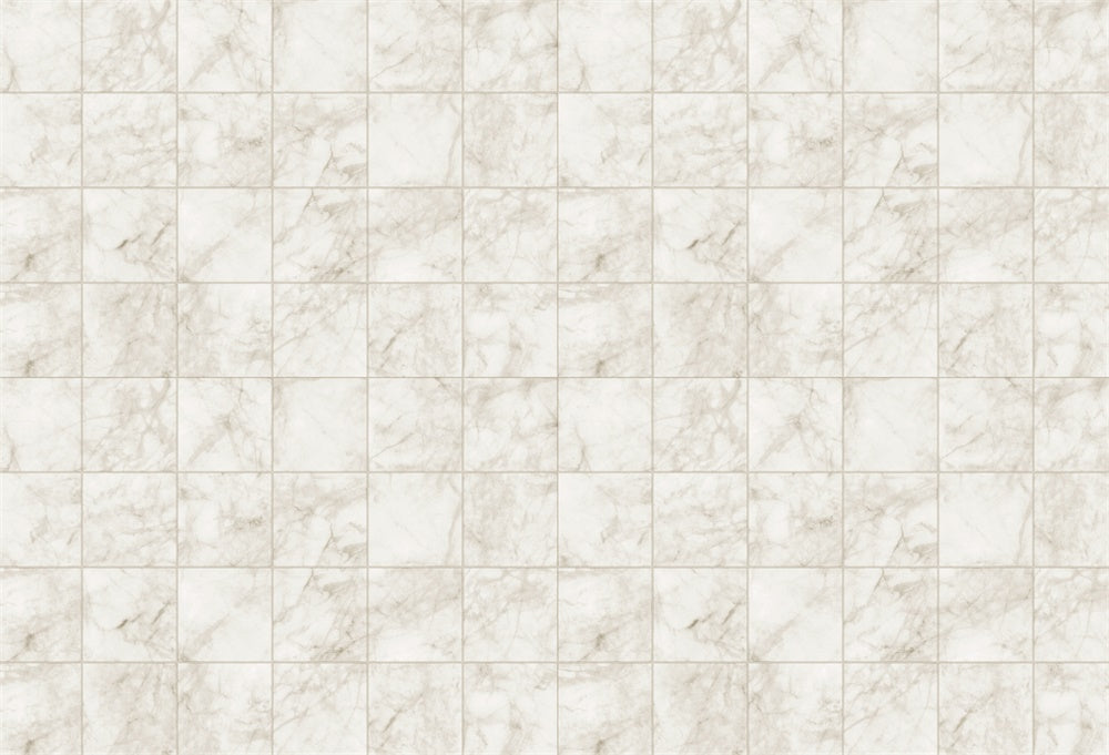 Kate White Marbled Tile Rubber Floor Mat -UK