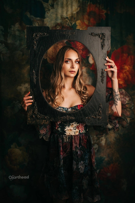 Kate Fine Art Retro Oil Painting Flowers Backdrop for Photography -UK