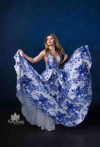 Kate Dark Cold Blue Abstract Texture Backdrop for Portrait Photography