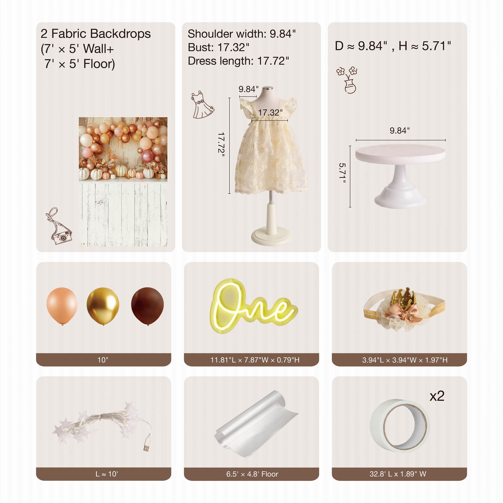 Kate Boho Pumpkins Cake Smash Photo Kit -UK