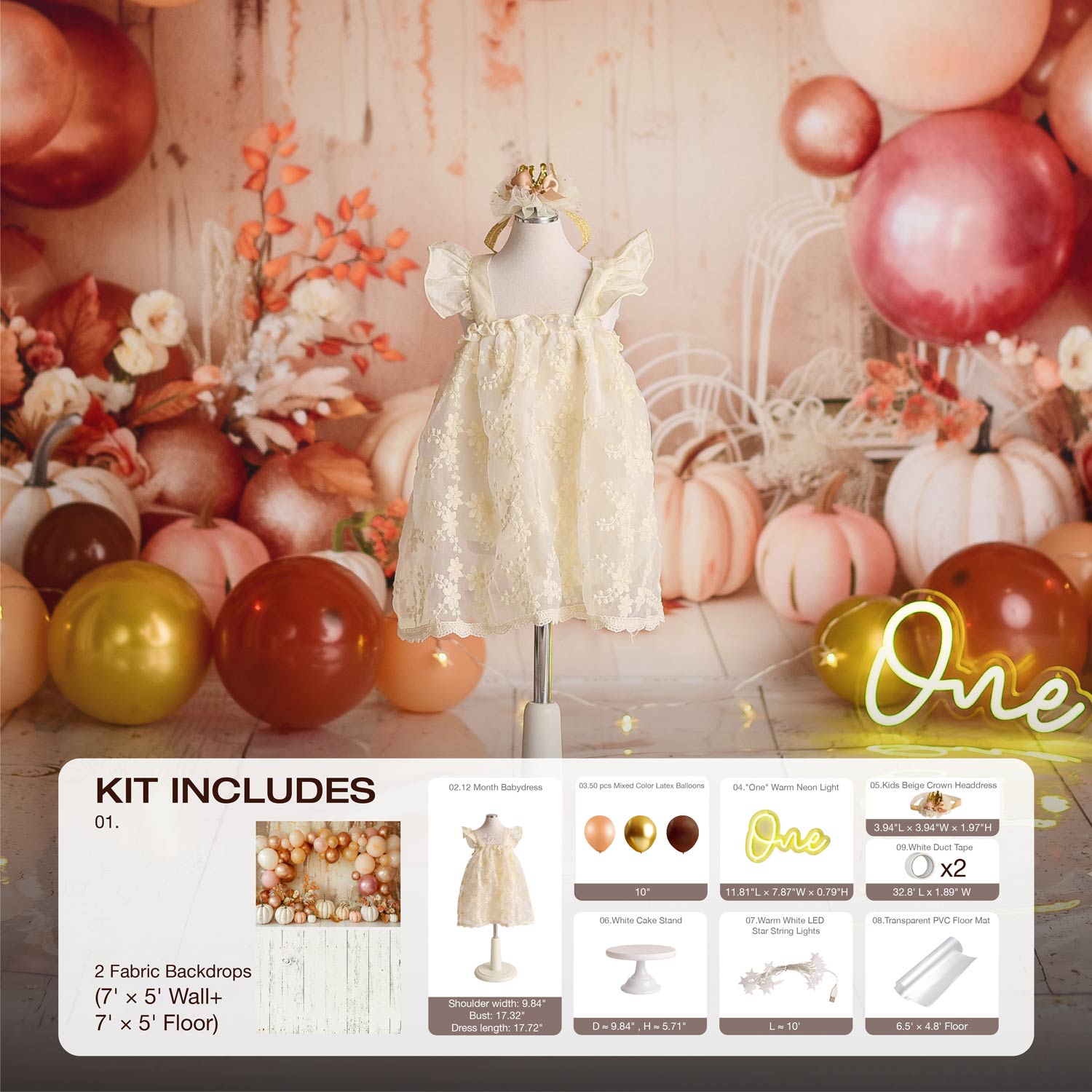 Kate Boho Pumpkins Cake Smash Photo Kit -UK