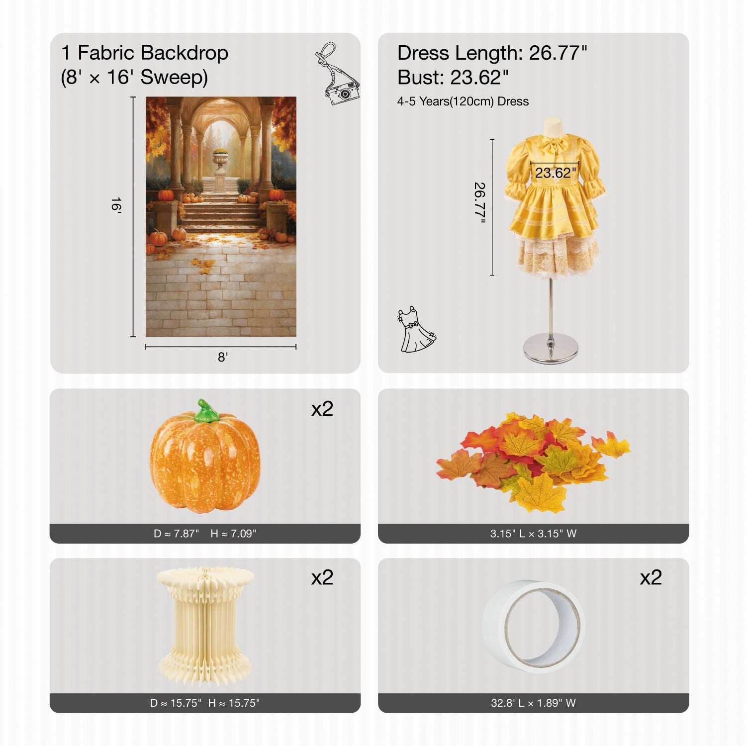 Kate Autumn Walkway Pumpkin Photo Kit -UK