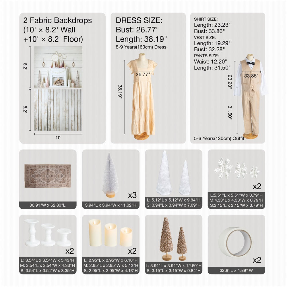Kate Pink and Gold Boho Christmas Photo Kit Photography Backdrops&Props Themed Bundle -UK