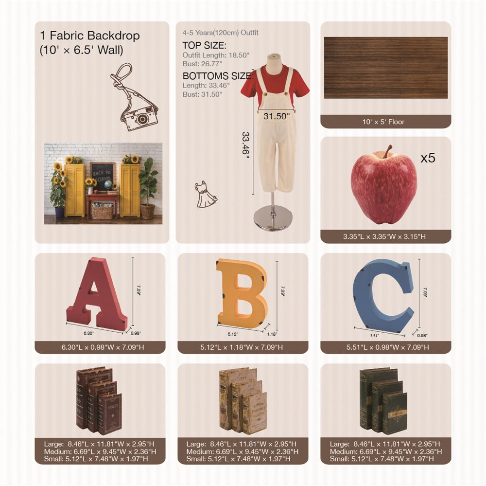 Kate Back to School Blackboard ABC Photo Kit -UK