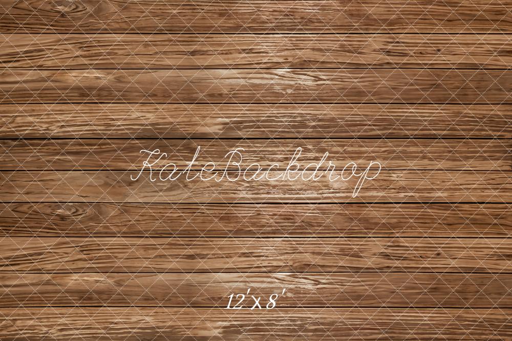 Kate Wood Plank Brown Rustic Floor Backdrop Designed by Emetselch