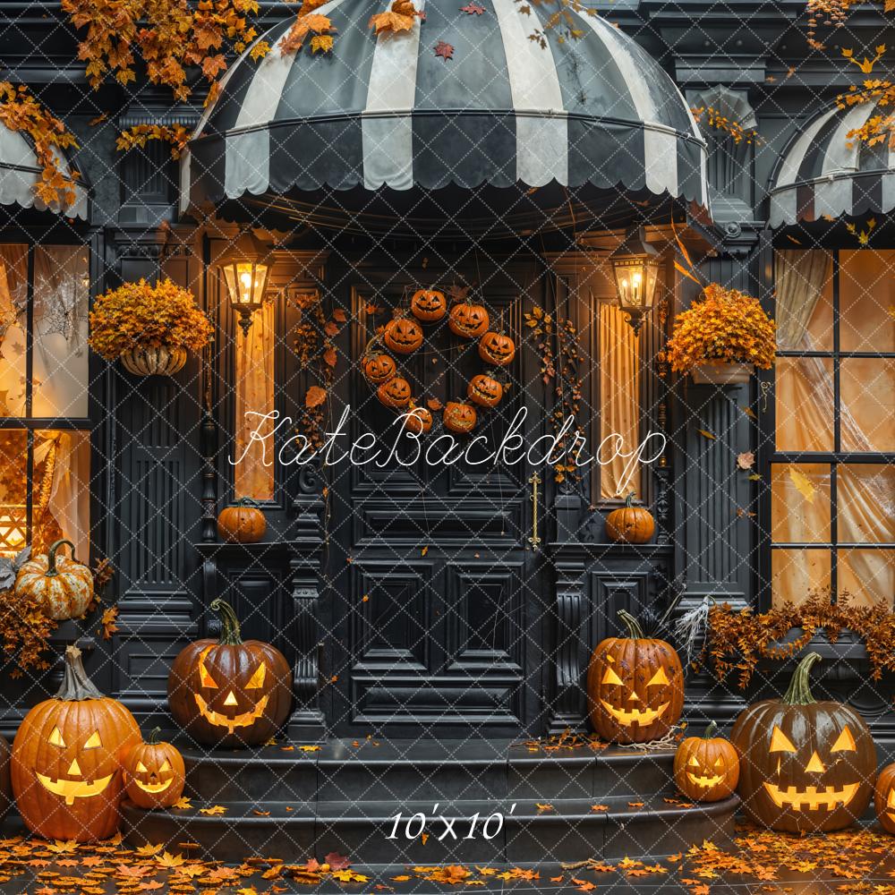 Kate Halloween Pumpkins Porch Backdrop Designed by Emetselch