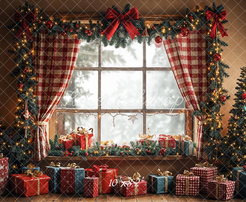 Kate Christmas Window Tree Gifts Garland Backdrop Designed by Emetselch -UK