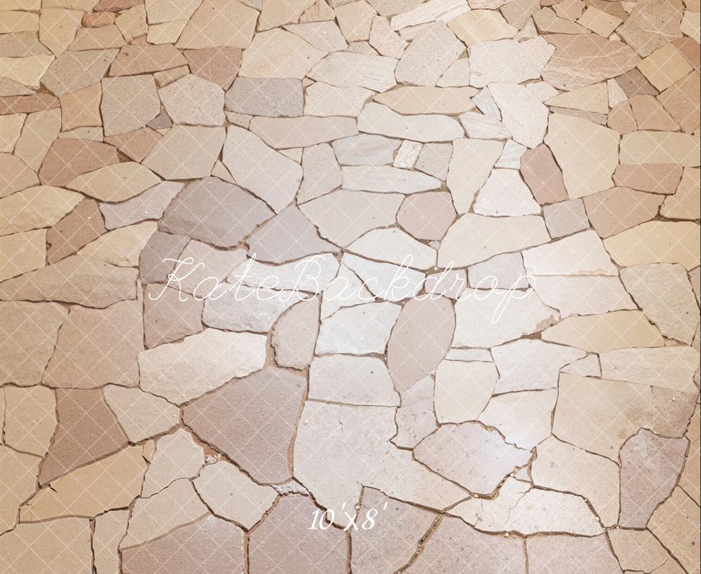 Kate Cobblestone Stone Texture Fleece Backdrop Designed by Emetselch -UK