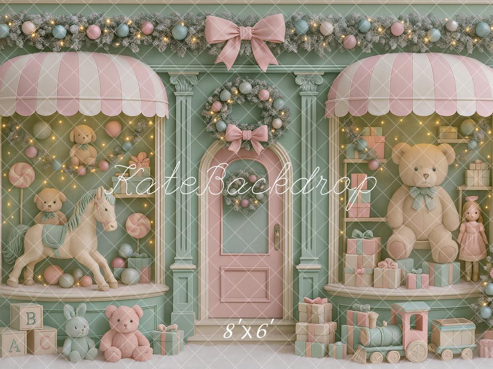 Kate Christmas Toy Shop Teddy Bear Backdrop Designed by Ashley Paul
