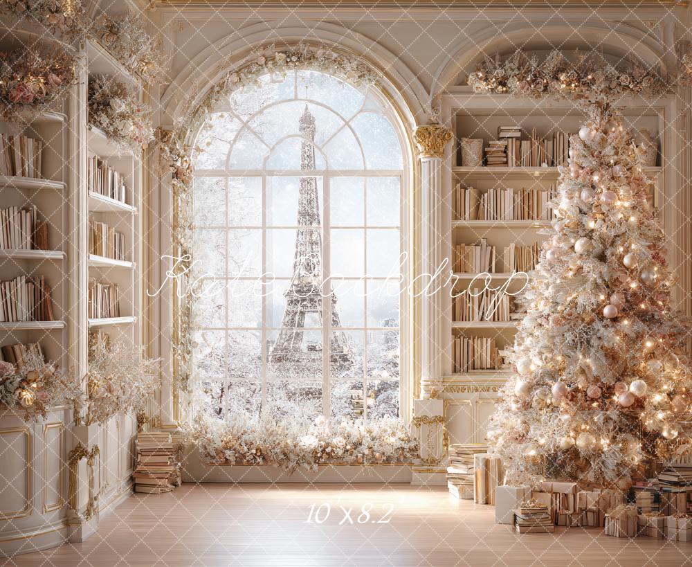 Kate Christmas Tree Bookshelves Window Backdrop Designed by Ashley Paul