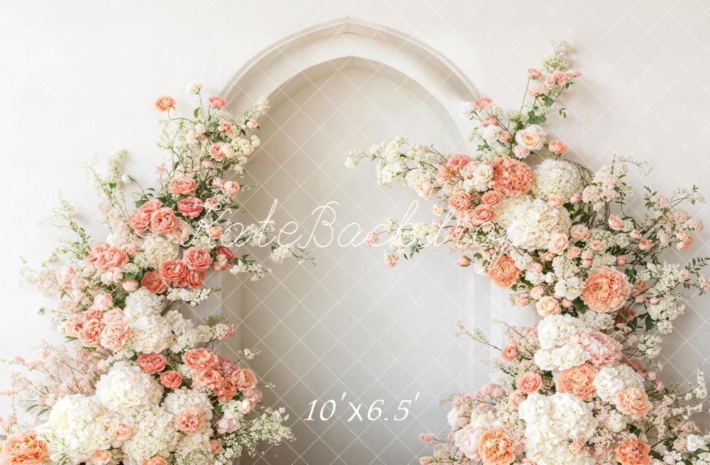 Kate Floral Arch White Blooms Arch Wall Backdrop Designed by Emetselch