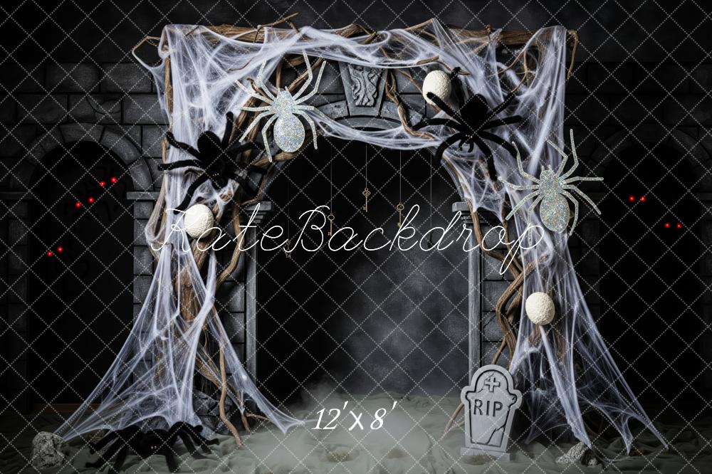Kate Halloween Spider Webs Spiders Backdrop Designed by Patty Robert