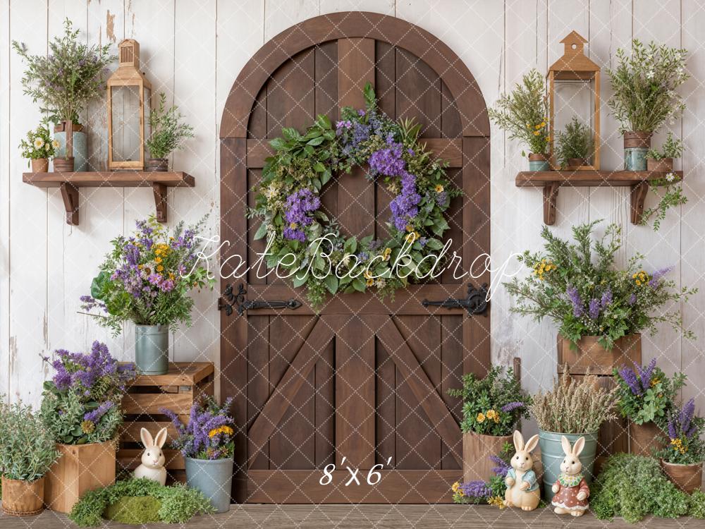 Kate Easter Bunny Floral Wooden Arch Door Backdrop Designed by Emetselch -UK