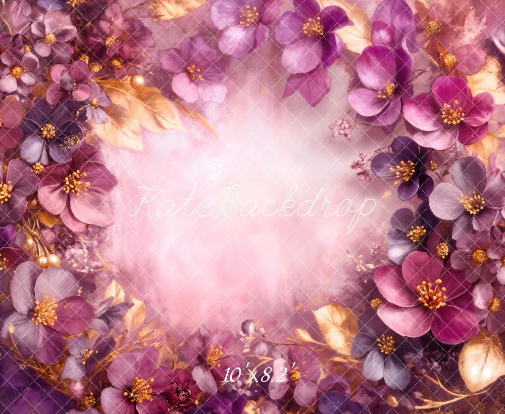 Kate Flower Fine Art Purple Gold Backdrop Designed by Emetselch