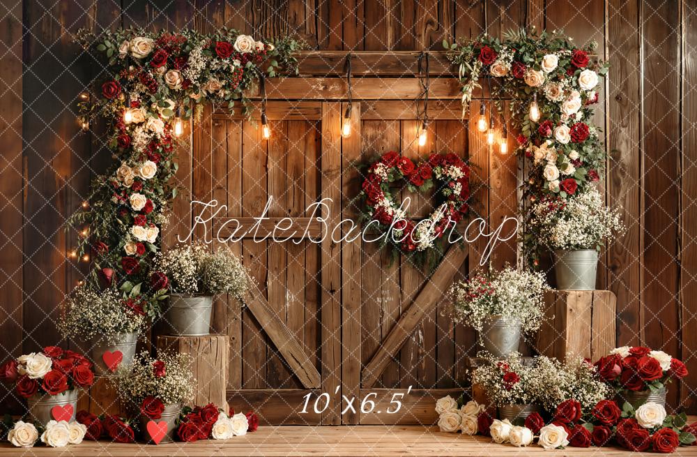 Kate Wedding Floral Arch Wood Barn Backdrop Designed by Emetselch