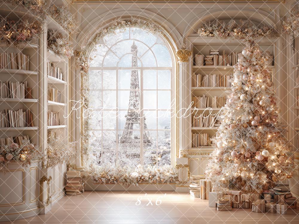 Kate Christmas Tree Bookshelves Window Backdrop Designed by Ashley Paul