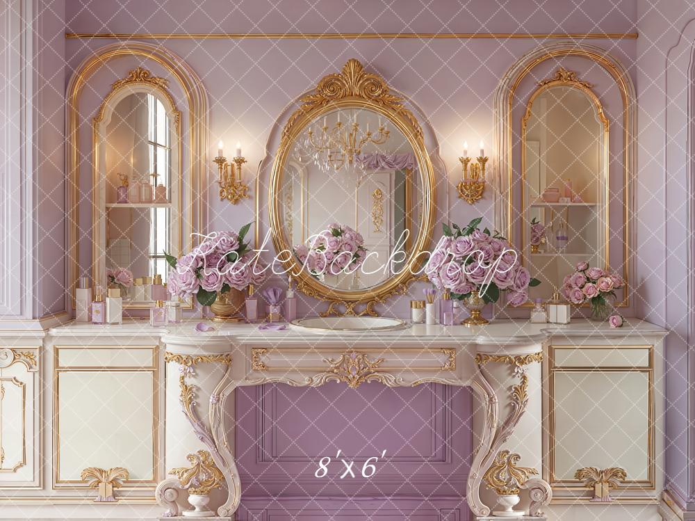 Kate Vintage Vanity Mirror Purple Backdrop Designed by Emetselch