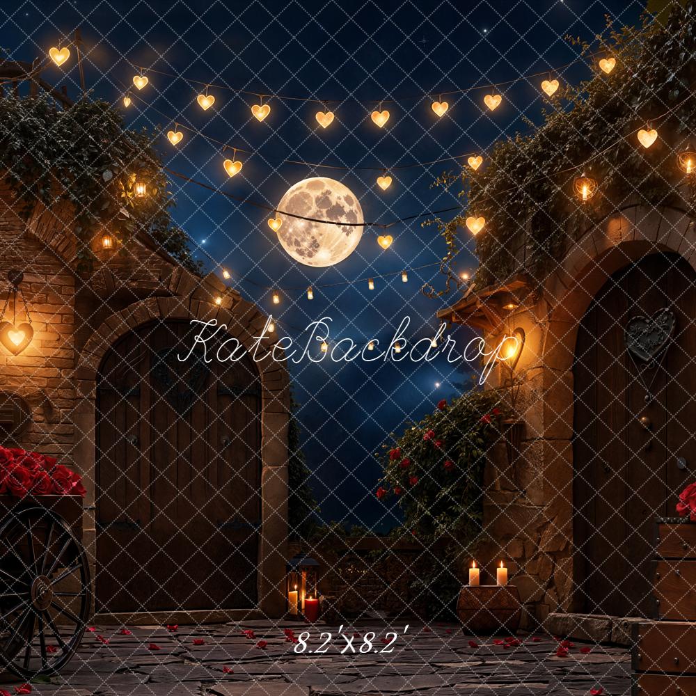 Kate Romantic Courtyard Heart Lights Moonstone Backdrop Designed by Emetselch -UK