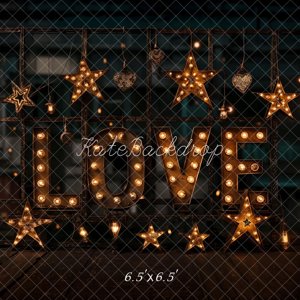 Kate Love Marquee Lights Stars Backdrop Designed by Emetselch