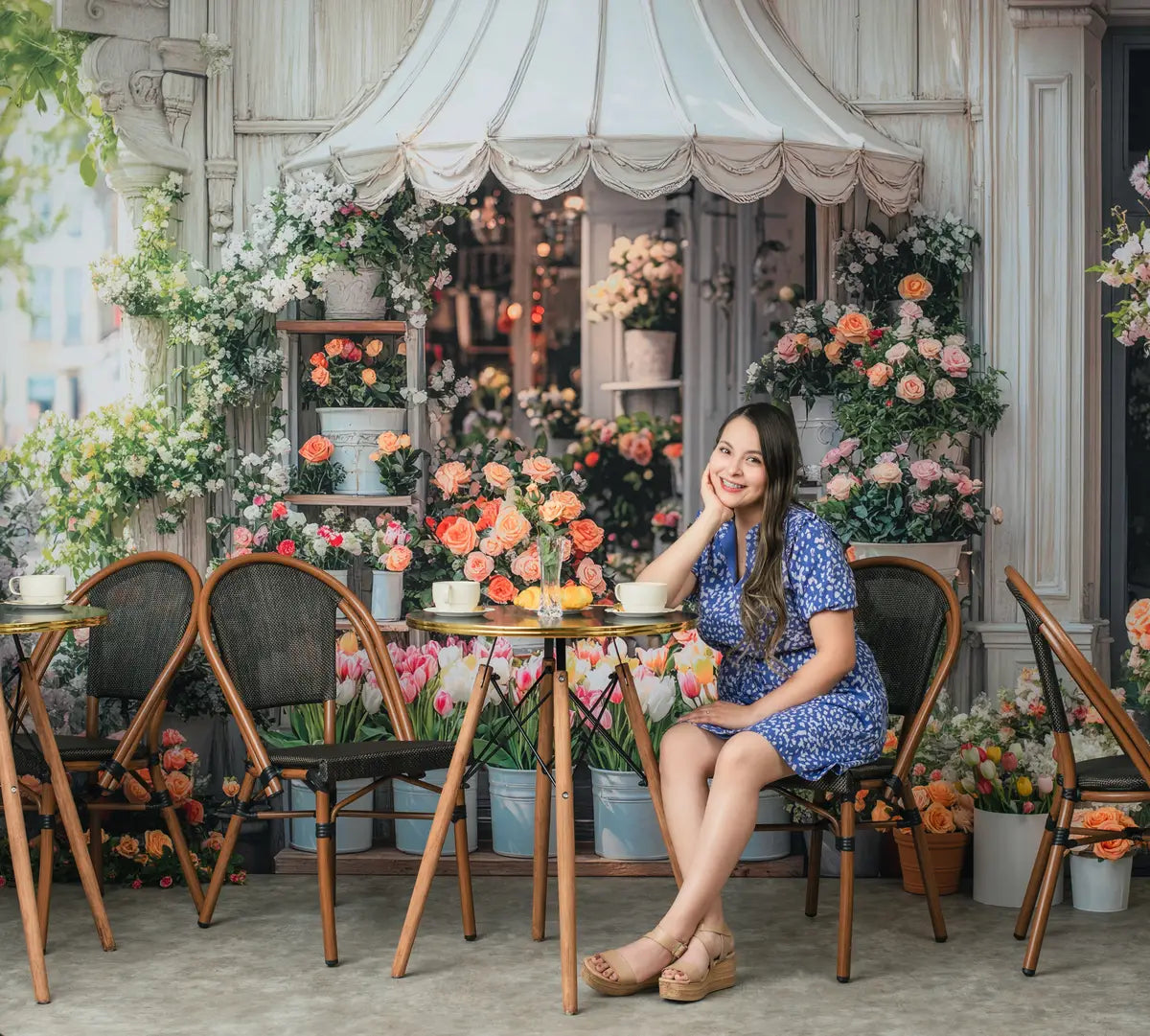 Kate Spring Flower Shop Floral Backdrop Designed by Mini MakeBelieve -UK