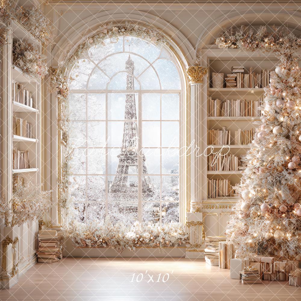 Kate Christmas Tree Bookshelves Window Backdrop Designed by Ashley Paul