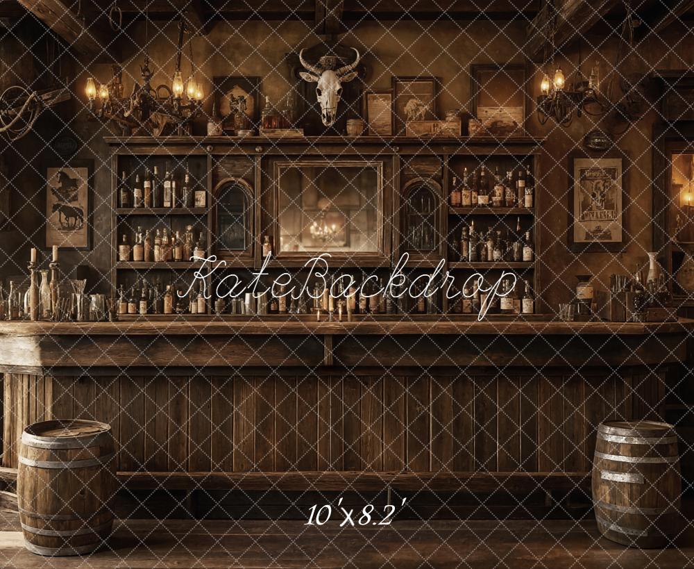 Kate Western Saloon Bar Interior Fleece Backdrop Designed by Emetselch